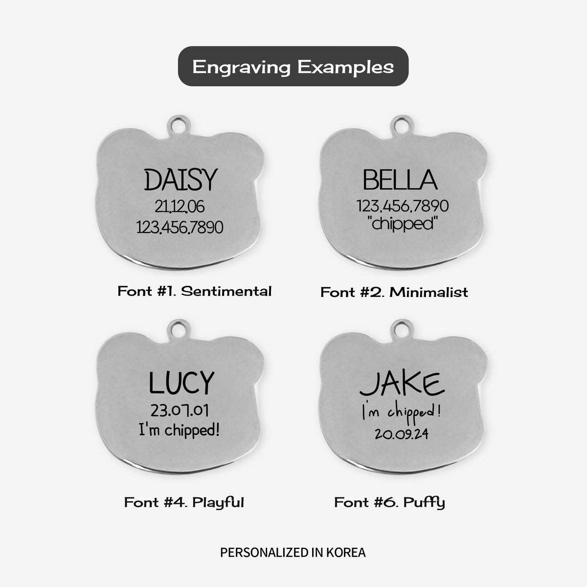 Blushing Bear Custom Pet ID Tag | Personalized Dog & Cat Name Tag