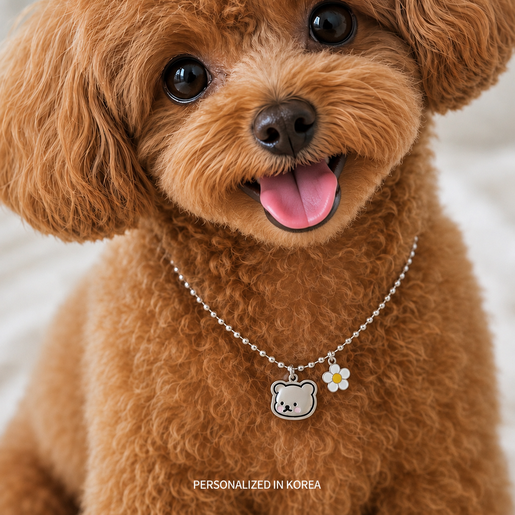 Blushing Bear Custom Pet ID Tag | Personalized Dog & Cat Name Tag